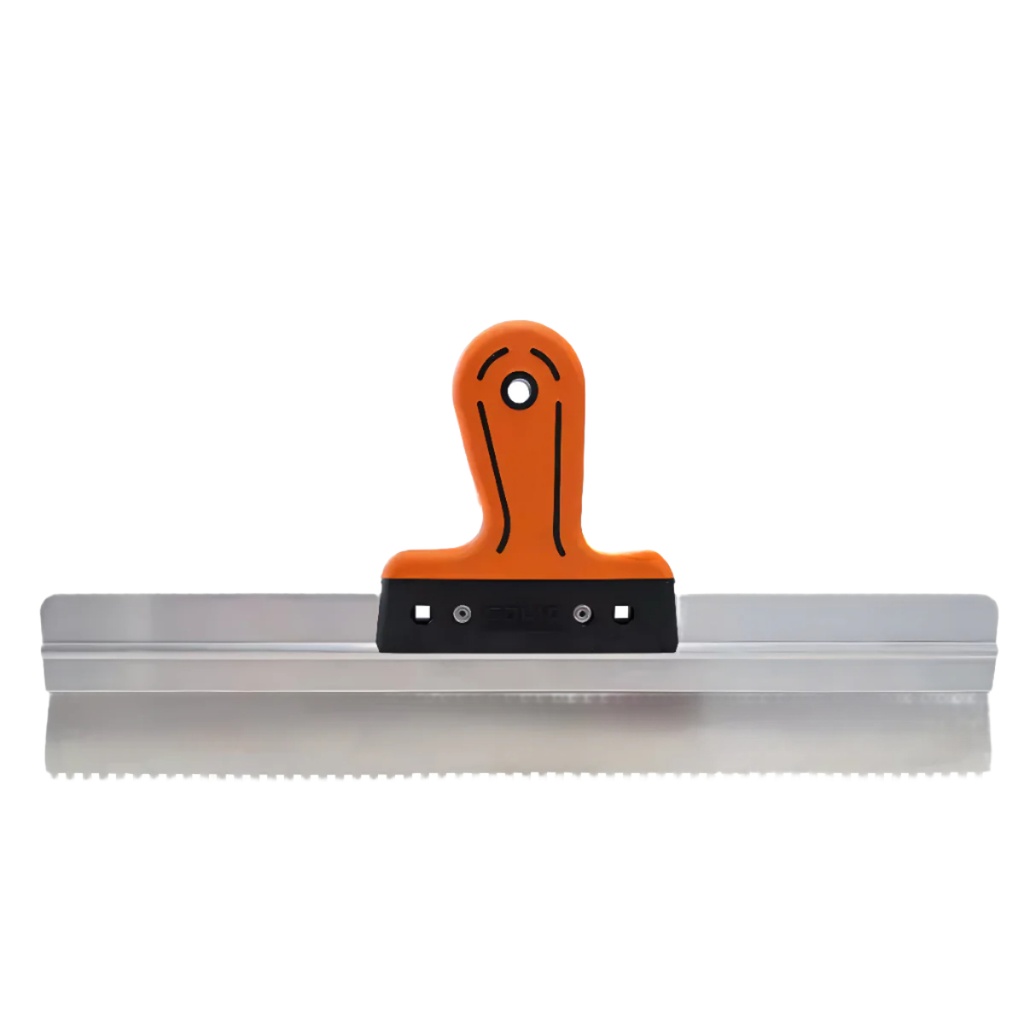 Stainless steel notch finishing spatula 450mm